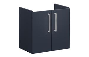 VitrA Root Flat 60cm 2 Door Wall Hung Slim Washbasin Unit - Matt Dark Blue